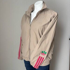 Adidas Women Originals Adicolor 3D Trefoil Track Jacket Trace Khaki Women’s Sz M